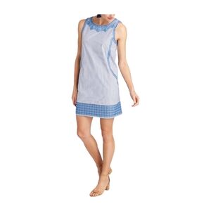 Vineyard Vines Embroidered Striped Cisco Shift Dress Blue Size 10